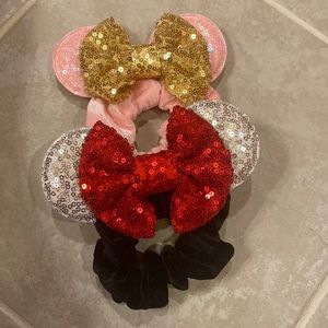 Minnie ear scrunchies set of 2